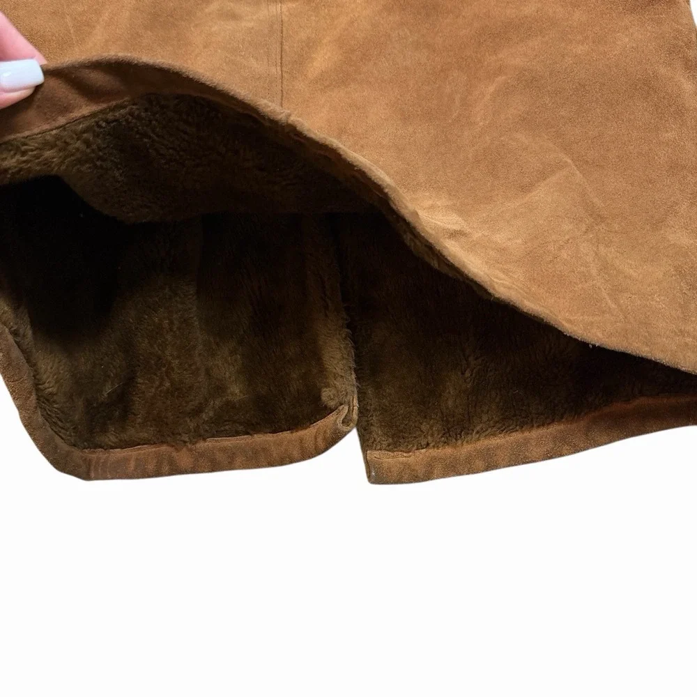 Vintage Silton California‎ Coat Suede Leather Jacket Fur Lined Men's Size 46
